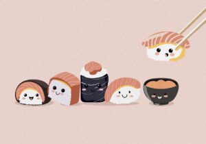 japan contest, sushi, food, rice, salmon, snack, raw, role, recipe, drawing, background, eat, japan, restaurant, seaweed-9083822.jpg